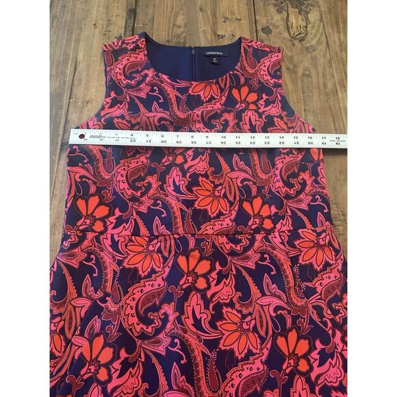 Lands End Colorful Floral Shift Stretch Dress Knee Length Size 12 Pockets - Picture 10 of 13